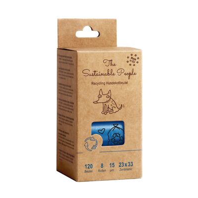 Recycling dog poop bags, Made in EU, Blue Angel certified.