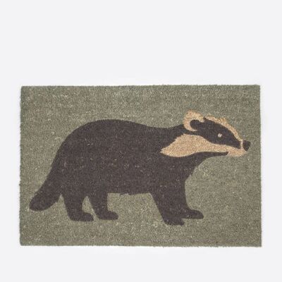 Anorak Badger Doormat (Dusky Green)