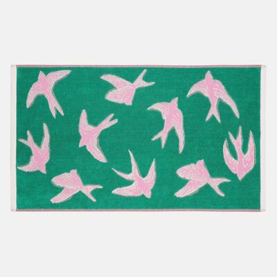Flying Birds Organic Cotton Bath Mat
