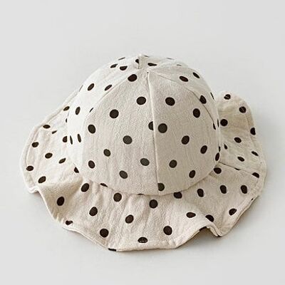 Summer Hats Beige Polka Dot