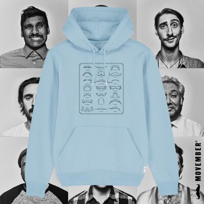 SKY BLUE MUSTACHES HOODIE