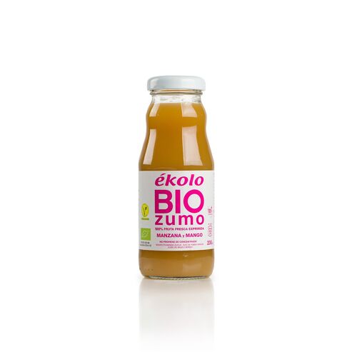 Zumo de Manzana y Mango Ecológico, 100% exprimido, 12 ud. x 200ml