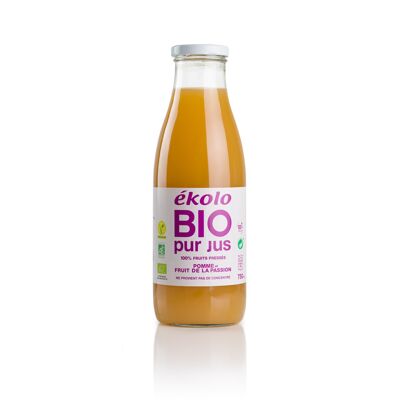 Organic Apple and Passion Fruit Juice, 100% squeezed, 6 u. x 750ml