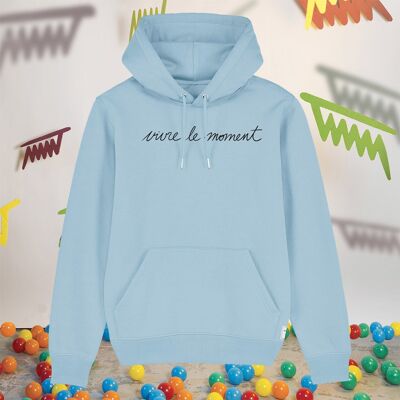 SUDADERA CON CAPUCHA LIVE THE SKY BLUE MOMENT