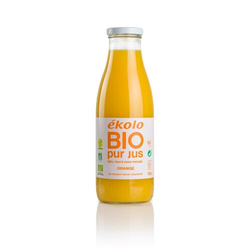 Zumo de Naranja Ecológico, 100% exprimido, 6 ud. x 750ml