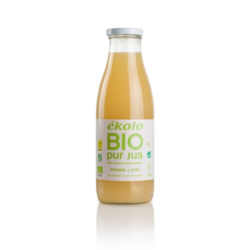 Zumo de Manzana y Kiwi Ecológico, 100% exprimido, 6 ud. x 750ml