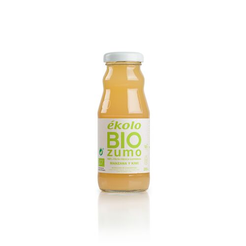 Zumo de Manzana y Kiwi Ecológico, 100% exprimido, 12 ud. x 200ml