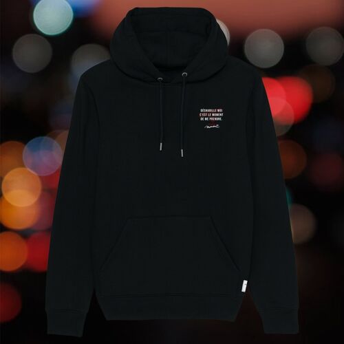 Hoodie deshabille moi noir cœur