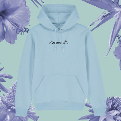 HOODIE MOMENT EMBROIDERED SKY BLUE