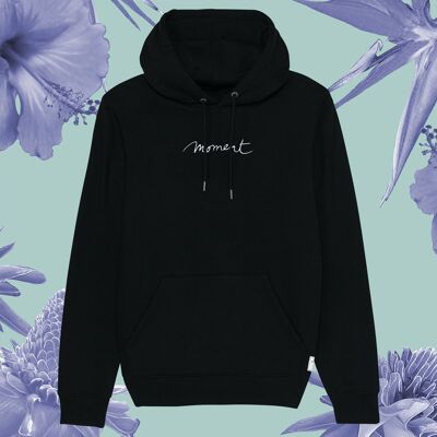 HOODIE MOMENT BLACK EMBROIDERED