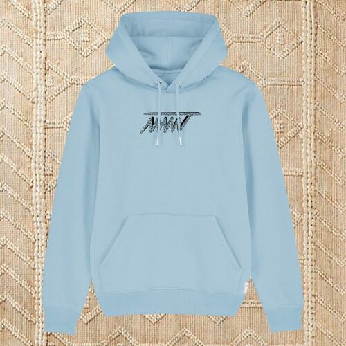 Hoodie ethnique bleu ciel