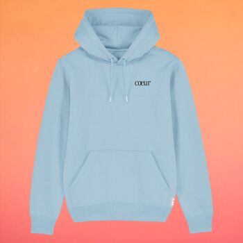 Hoodie coeur bleu ciel