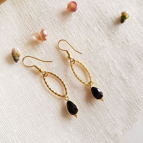 Boucles d'oreilles Maniac onyx