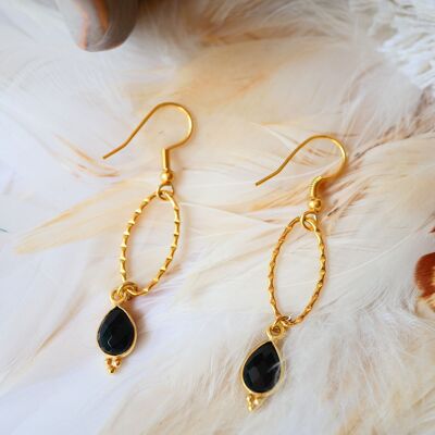 Boucles d'oreilles Maniac onyx