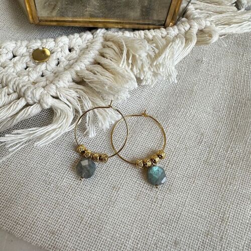 Boucles d'oreilles Manon labradorite