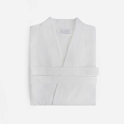 White honeycomb bathrobe XL