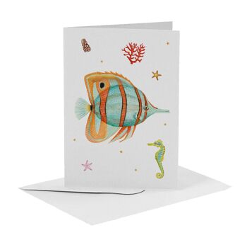 10 cartes de voeux animaux marins avec enveloppe 4