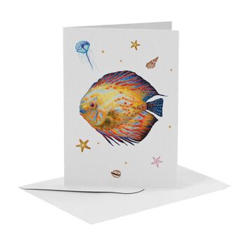 10 cartes de voeux animaux marins avec enveloppe 5