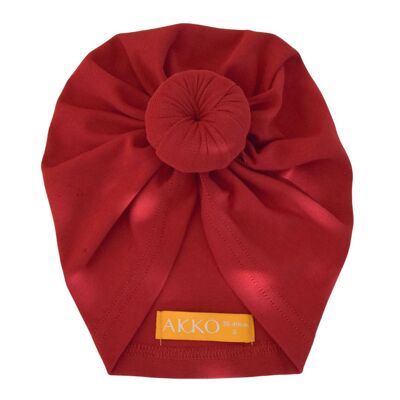 JUSTINE Cotton Turban - Red