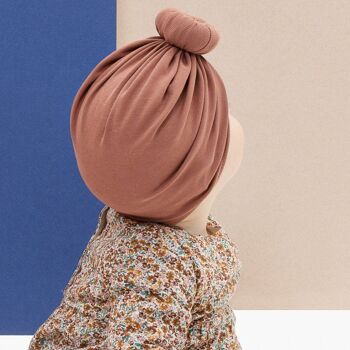 Turban Coton JUSTINE - Brun de Mars - Donut 3