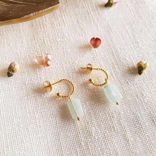 Boucles d'oreilles FAME aigue marine