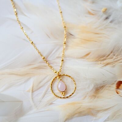 Collier clementine quartz rose