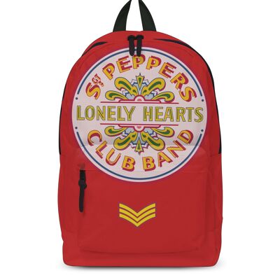 Mochila Rocksax The Beatles - Corazones Solitarios Rojo