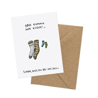 "Little sock" - card with envelope