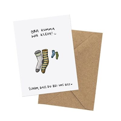 "Kleine Socke" - Karte mit Umschlag