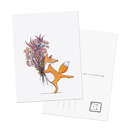 Postkarte "Blumenfuchs"