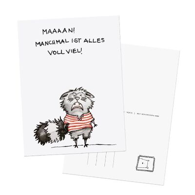 Postkarte "Manchmal ist alles voll viel"