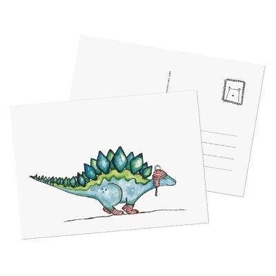 Postal "Calcetín dino"