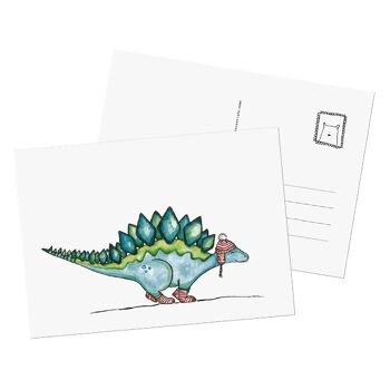 Carte postale "Dino chaussette"