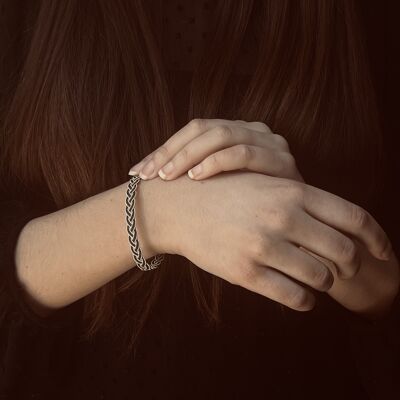 Bracelet en argent 925 "TRESSE" 18cm, collection KOKAZ