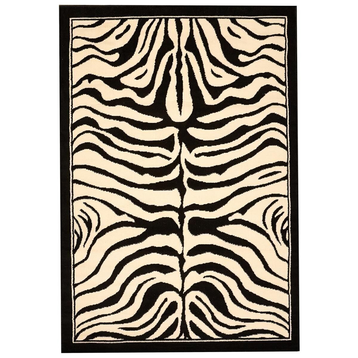 Living room rug 60x110cm ZEBRE Black in Polypropylene