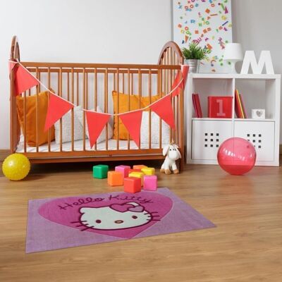 Tapis enfant HELLO KITTY heart en Polyamide