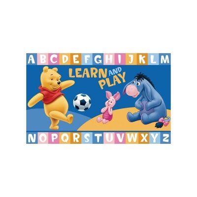 Children's rug 50x80cm WINNIE LEARN AND PLAY Blue in Polyamide