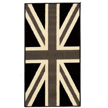 Tapis enfant 140x200cm BC UNION JACK BLACK AND WITHE Gris en Polypropylène 1