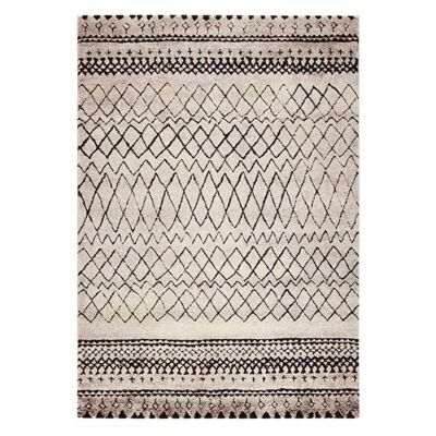 Tapis berbère style 160x230cm MOROCCO TRIBAL Beige en Polypropylène