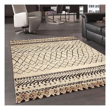 120x120 - un amour de tapis - tapis rond - tapis salon moderne design scandinave - tapis berbere ethnique poils ras - grand tapis salon rond - tapis r 1