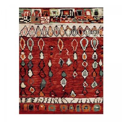 Tapis berbère style 160x160 carrecm Berber MOROCCO Rouge en Polypropylène
