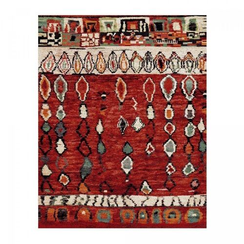 Tapis berbère style 40x60cm Berber MOROCCO Rouge en Polypropylène