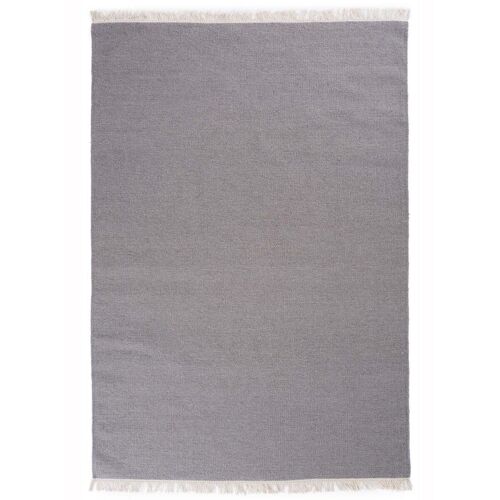 Tapis kilim 170x240cm BAYA IBAY Gris. Tapis artisanal en Laine