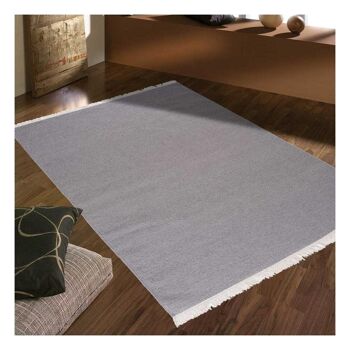 Tapis kilim 200x290cm BAYA IBAY Gris. Tapis artisanal en Laine 2