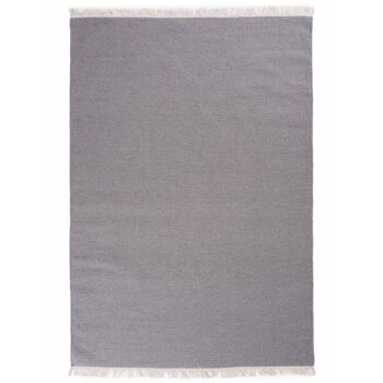 Tapis kilim 80x300cm BAYA IBAY Gris. Tapis artisanal en Laine 1