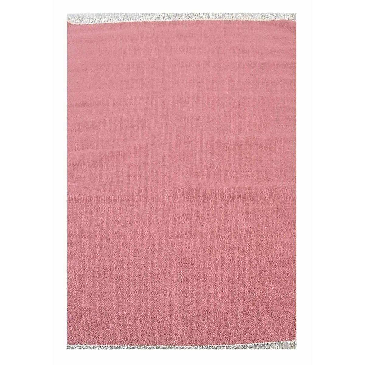 Tappeto Kilim 80x300 cm BAYA IBAY Rosa. Tappeto in lana fatto a mano