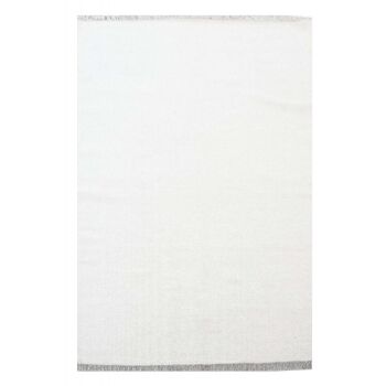 Tapis kilim 140x200cm BAYA IBAY Blanc. Tapis artisanal en Laine 1