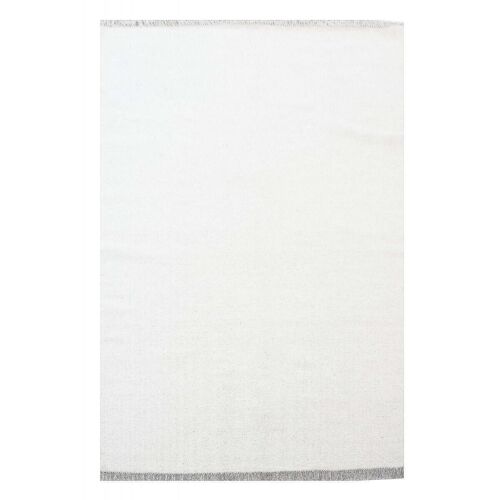 Tapis kilim 170x240cm BAYA IBAY Blanc. Tapis artisanal en Laine