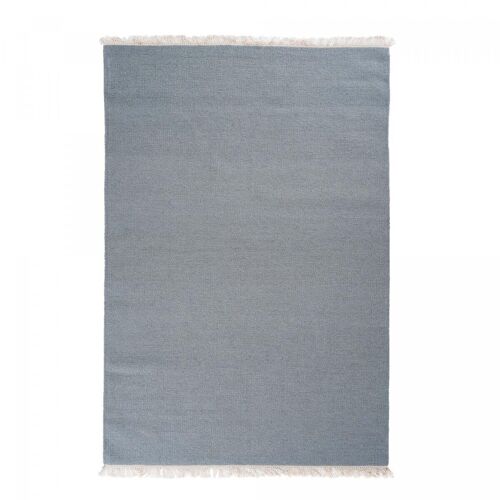 Tapis kilim 200x290cm BAYA IBAY Argent. Tapis artisanal en Laine