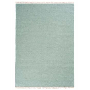 Tapis kilim 200x290cm BAYA IBAY Vert. Tapis artisanal en Laine 1